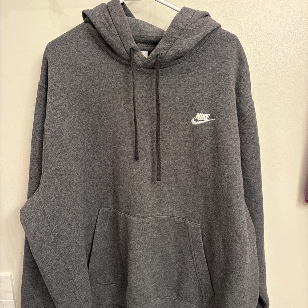 Nike Men's Charcoal grey Hoodie xl classic pocket logo athletic